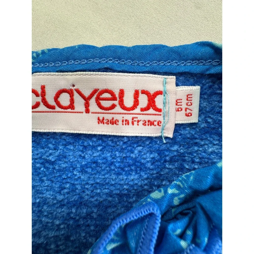 Clayeux France Baby Girls Blue Knit 3 Piece Set Cardigan Top Pants 6M 67cm